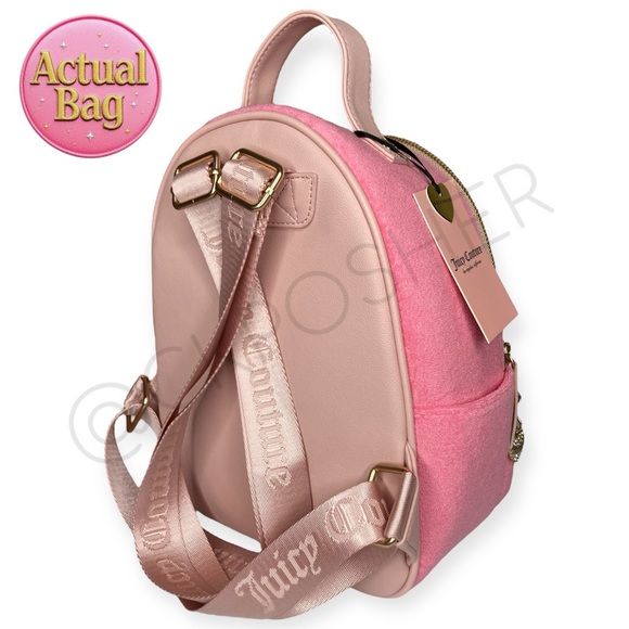 Juicy Couture Pink‎ Lemonade Backpack And Wallet Keychain Juicy Couture Exclusive Pink Lemonade “Lovers Club” Terry  main image 4